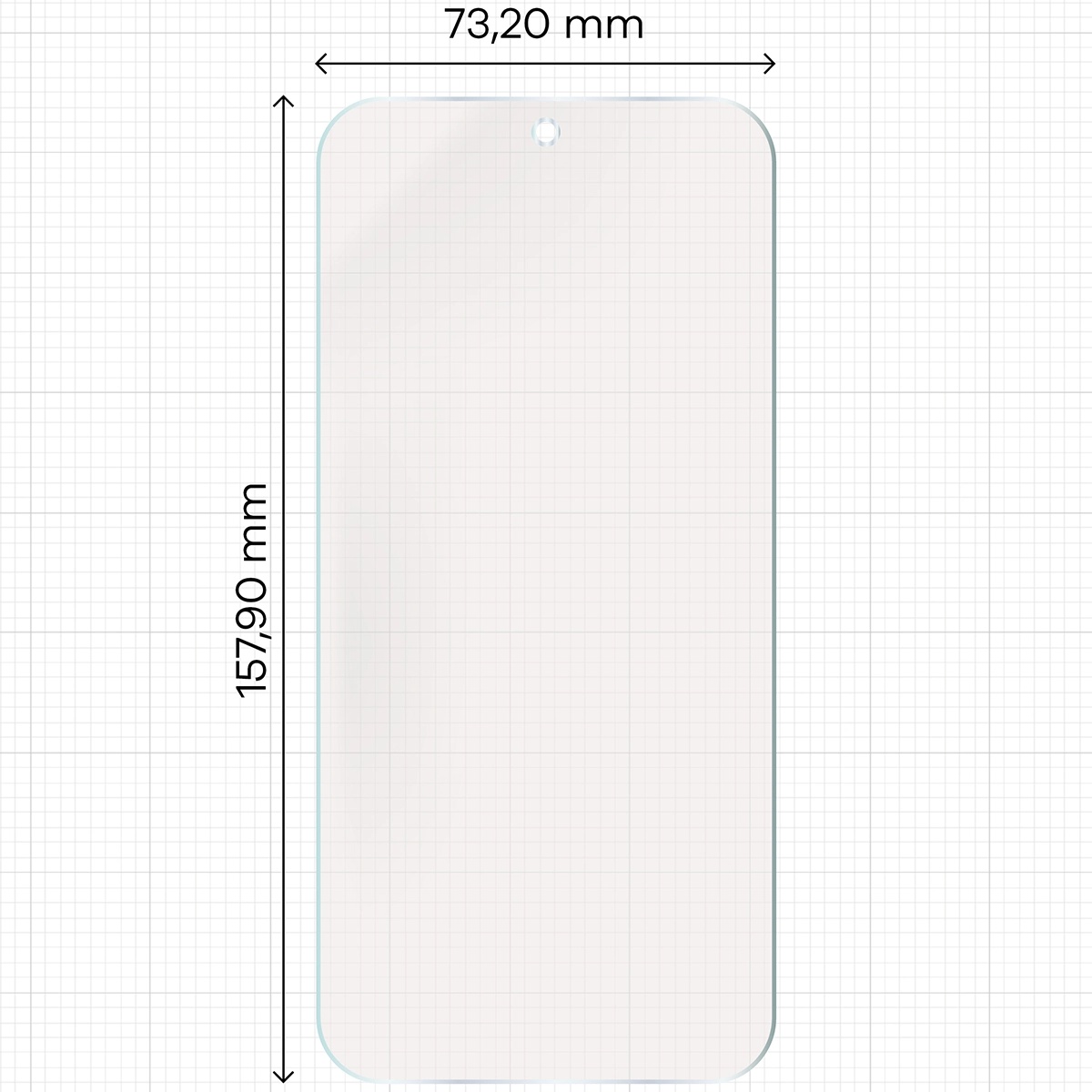 Miarka z wymiarami folii matowej Bizon Glass Film Sun do Oppo Find X9 Pro