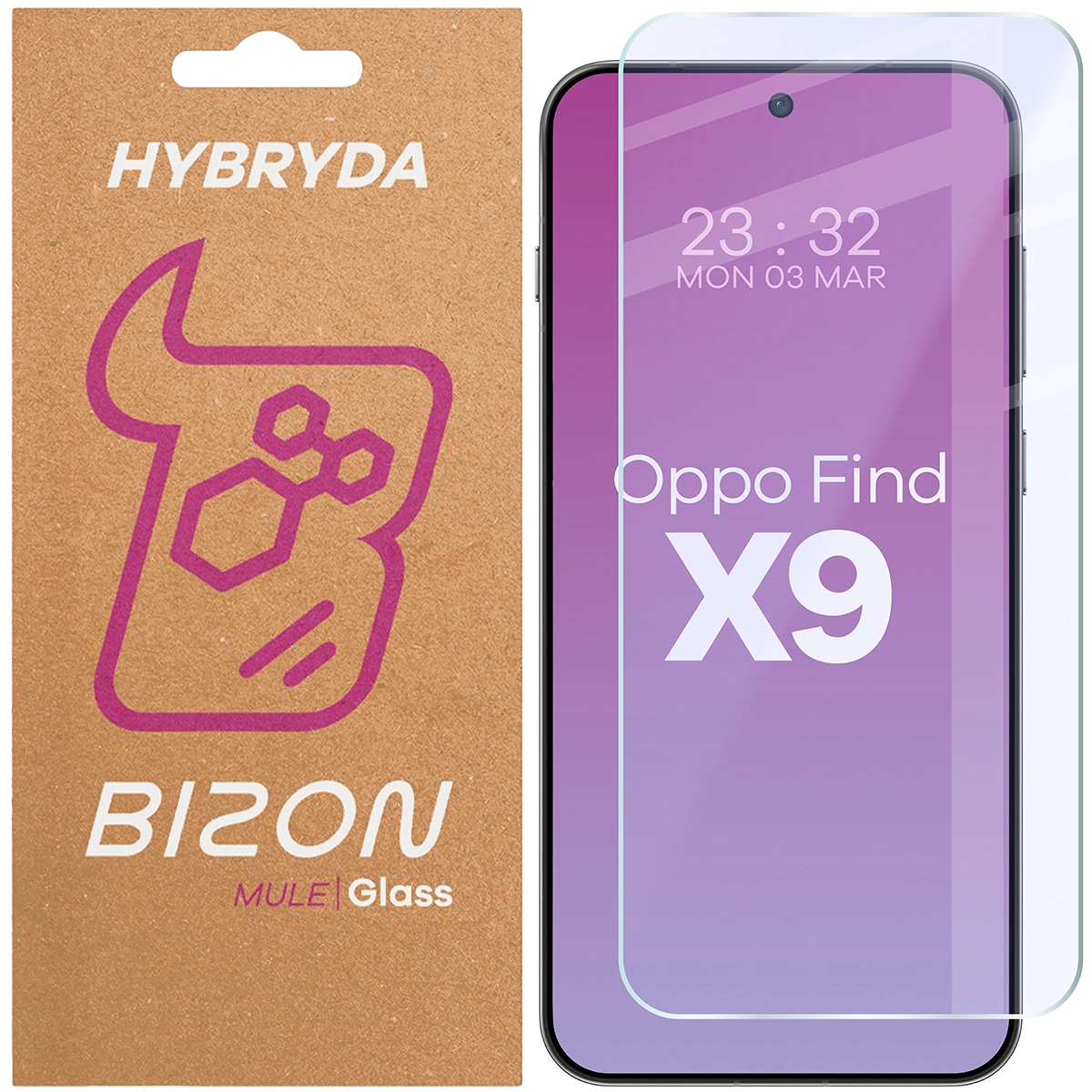 Szkło hybrydowe na ekran Bizon Glass Mule do Oppo Find X9