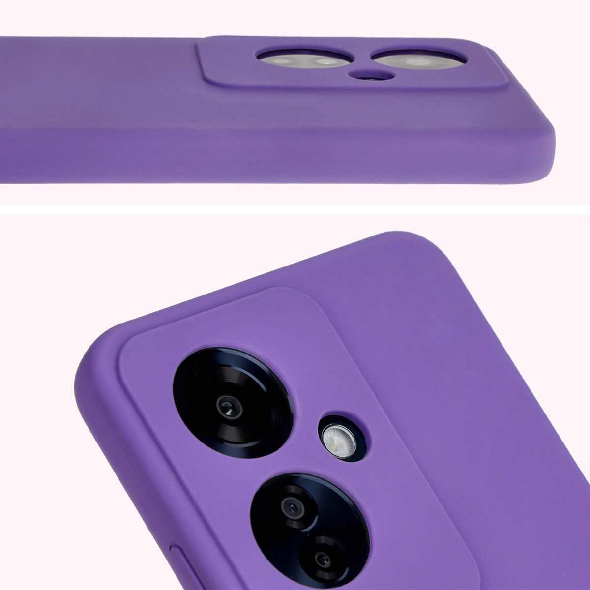 Zbliżenie na wycięcia na obiektywy w etui Bizon Soft Case