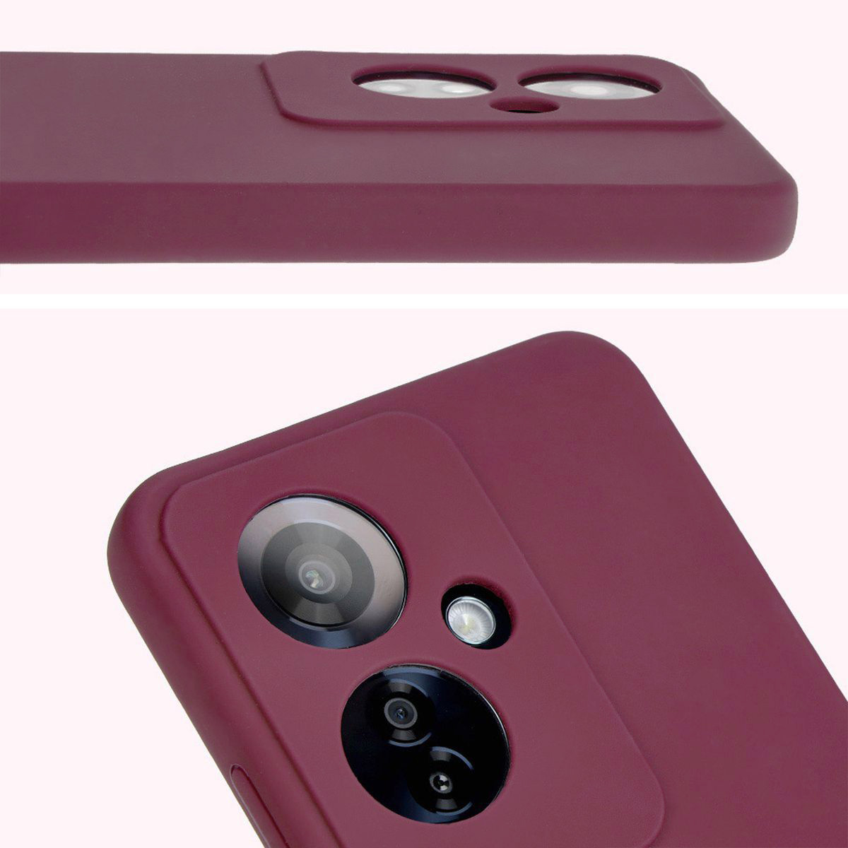 Zbliżenie na wycięcia na obiektywy w etui Bizon Soft Case