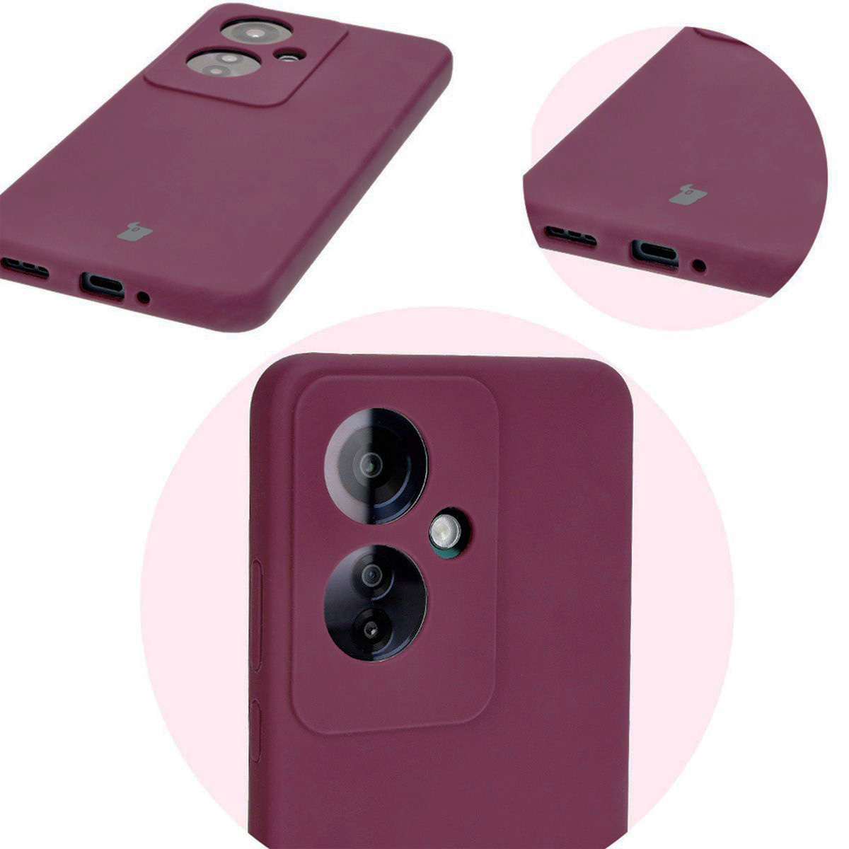 Zbliżenie na precyzyjne wycięcia i możliwość ładowania indukcyjnego w etui Bizon Soft Case