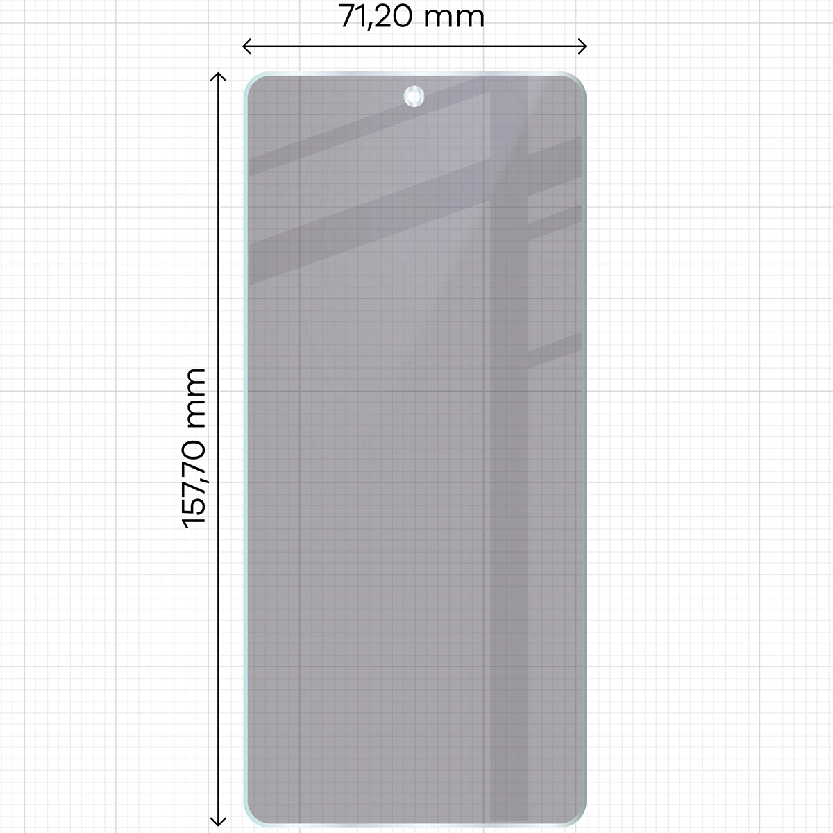 Wymiary szkła Bizon Glass Mule Shadow do Oppo Reno13 F