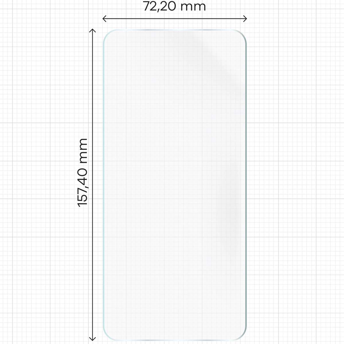 Wymiary dla folii hydrożelowej na ekran Bizon Glass Hydrogel Front Duo