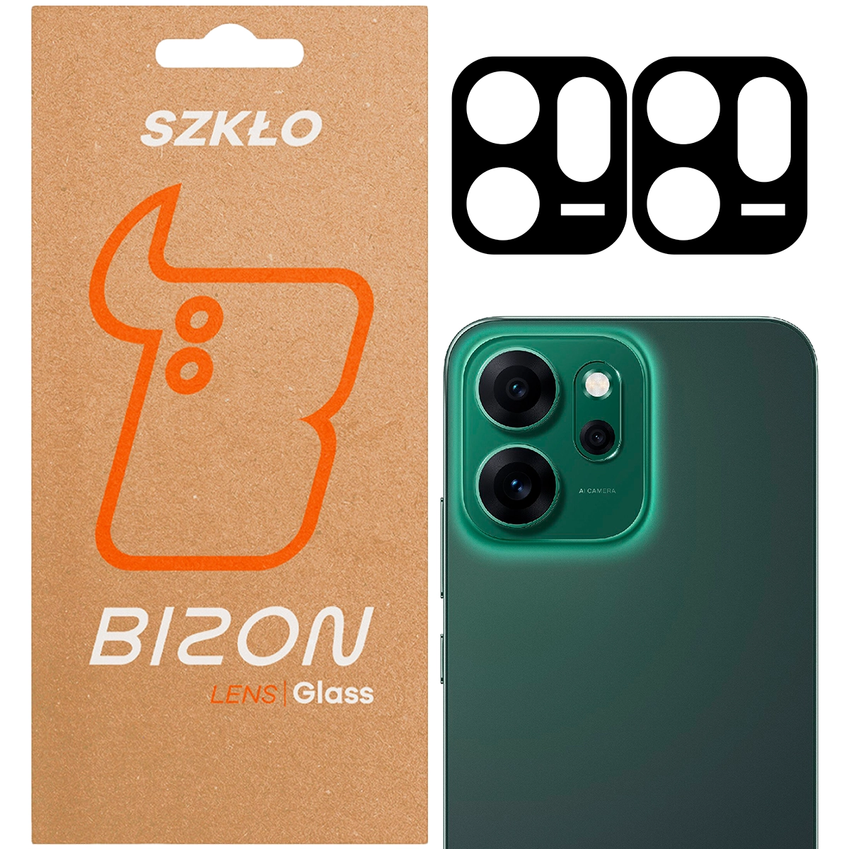 Pudełko i 2 sztuki szkła na aparat Bizon Glass Lens do Oppo Reno 14 F / Oppo Reno 14 FSi