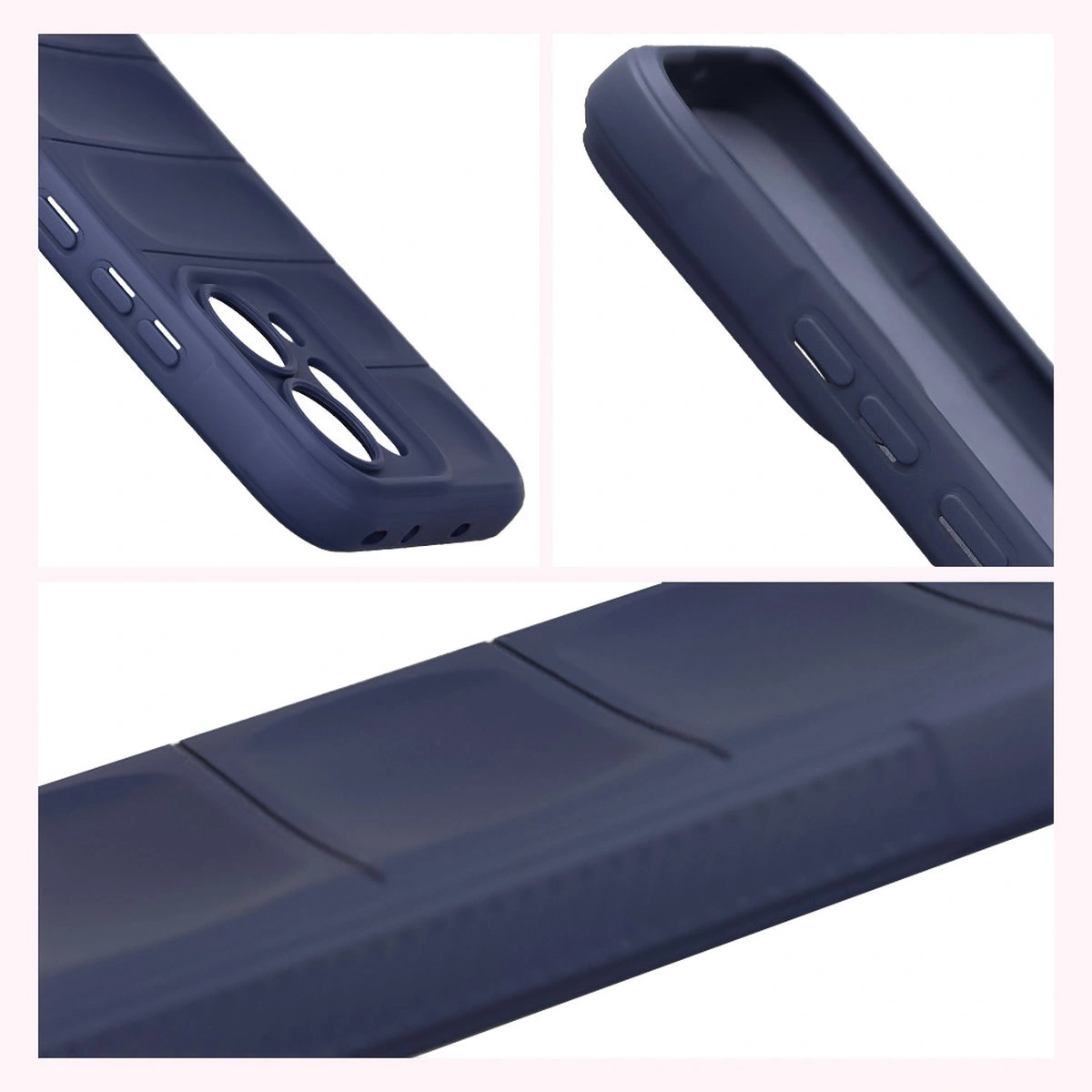 Teksturowane boki i podwyższone krawędzie ekranu i aparatu w etui Bizon Case Tur do Oppo Reno 14
