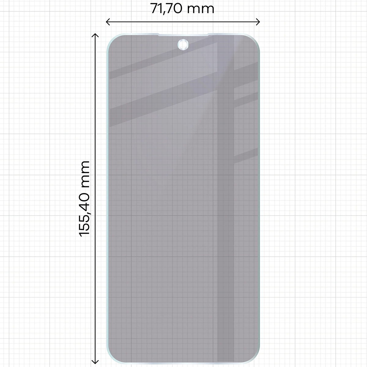 Wymiary szkła Bizon Glass Mule Shadow do Oppo Reno 14