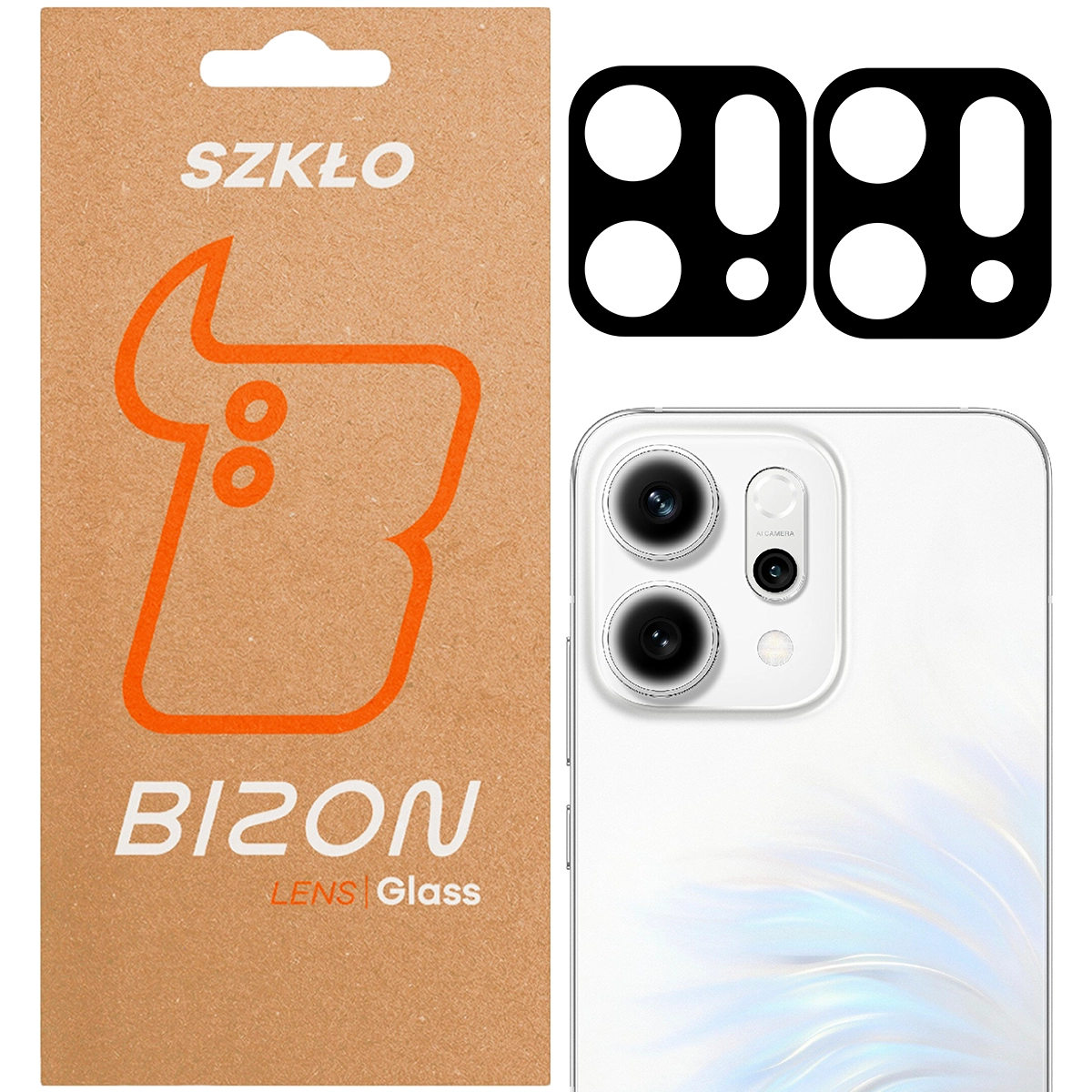 Pudełko i 2 sztuki szkła na aparat Bizon Glass Lens do Oppo Reno 14i