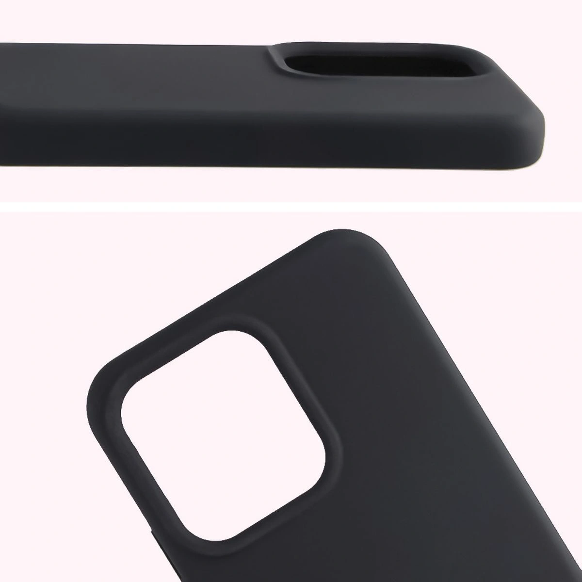 Zbliżenie na wycięcie na obiektywy w etui Bizon Soft Case do Oppo Reno 14