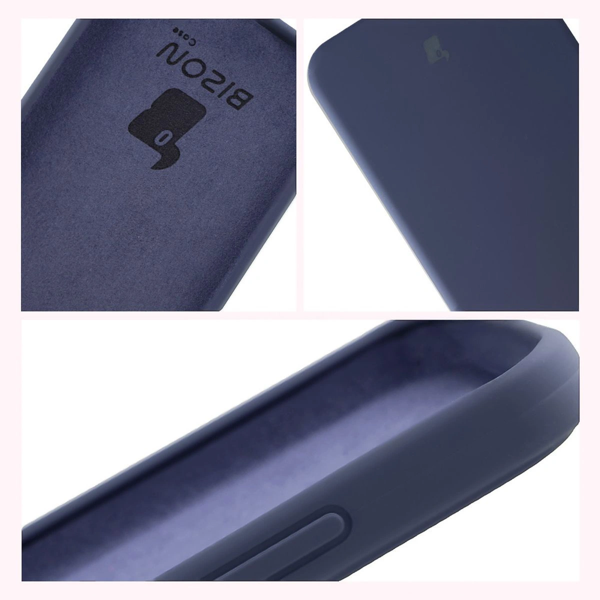 Konstrukcja etui Bizon Soft Case: zintegrowane osłony, podwyższone krawędzie i wyściółka z mikrofibry do Oppo Reno 14