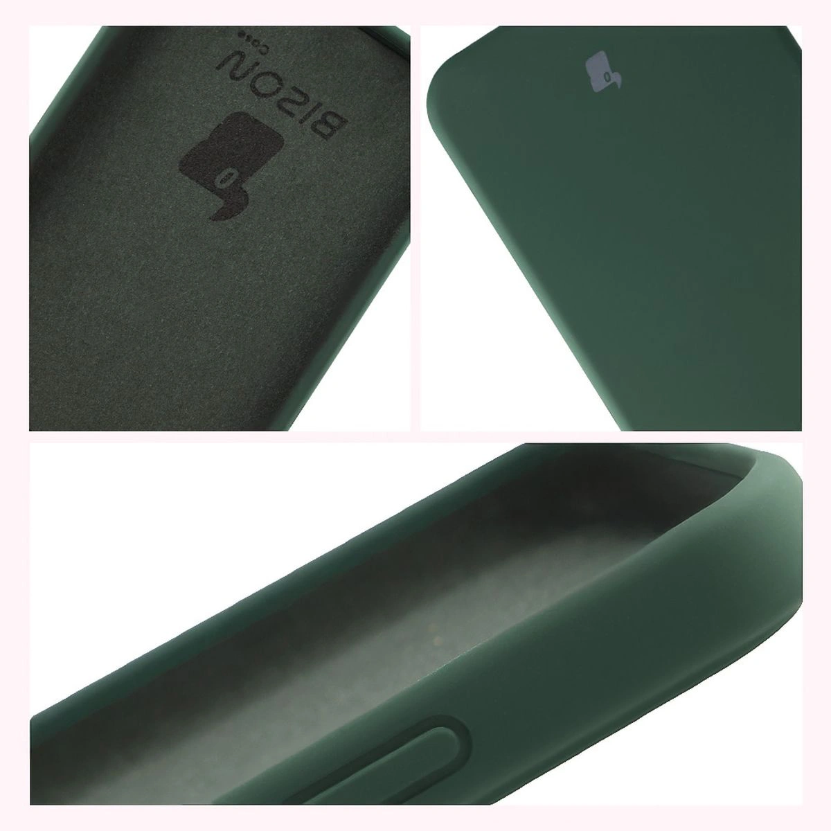 Konstrukcja etui Bizon Soft Case: zintegrowane osłony, podwyższone krawędzie i wyściółka z mikrofibry do Oppo Reno 14