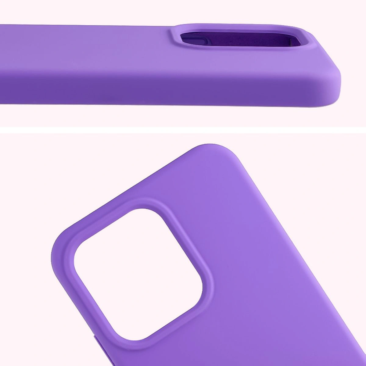 Zbliżenie na wycięcie na obiektywy w etui Bizon Soft Case do Oppo Reno 14
