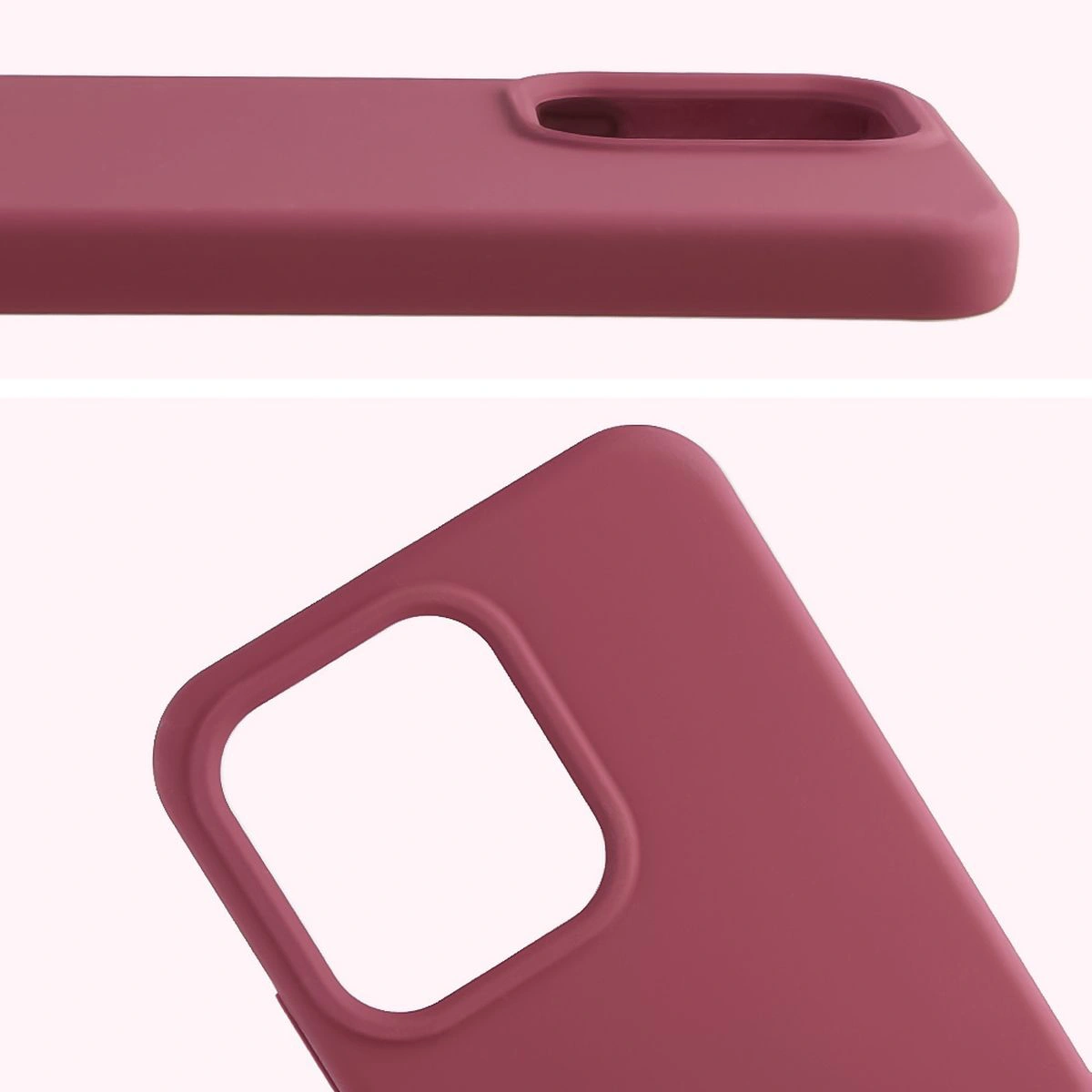 Zbliżenie na wycięcie na obiektywy w etui Bizon Soft Case do Oppo Reno 14