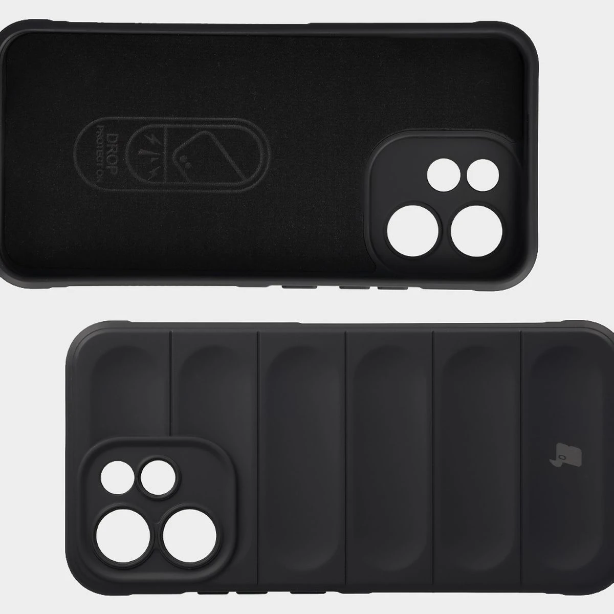 Wyściółka z mikrofibry, wyżłobienia na pleckach i wzmocnione narożniki w etui Bizon Case Tur do Oppo Reno 15 F / Oppo Reno 15 FS