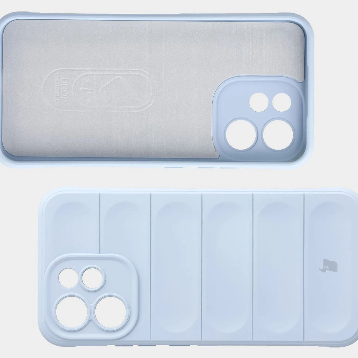 Wyściółka z mikrofibry, wyżłobienia na pleckach i wzmocnione narożniki w etui Bizon Case Tur do Oppo Reno 15 F / Oppo Reno 15 FS