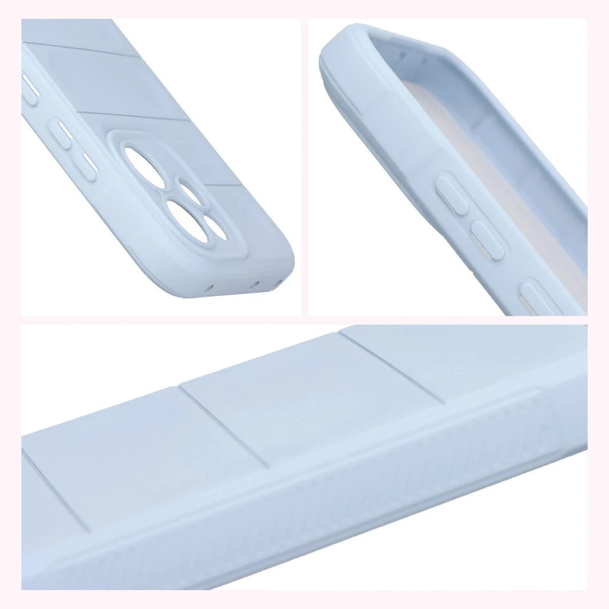 Teksturowane boki i podwyższone krawędzie ekranu i aparatu w etui Bizon Case Tur do Oppo Reno 15 F / Oppo Reno 15 FS