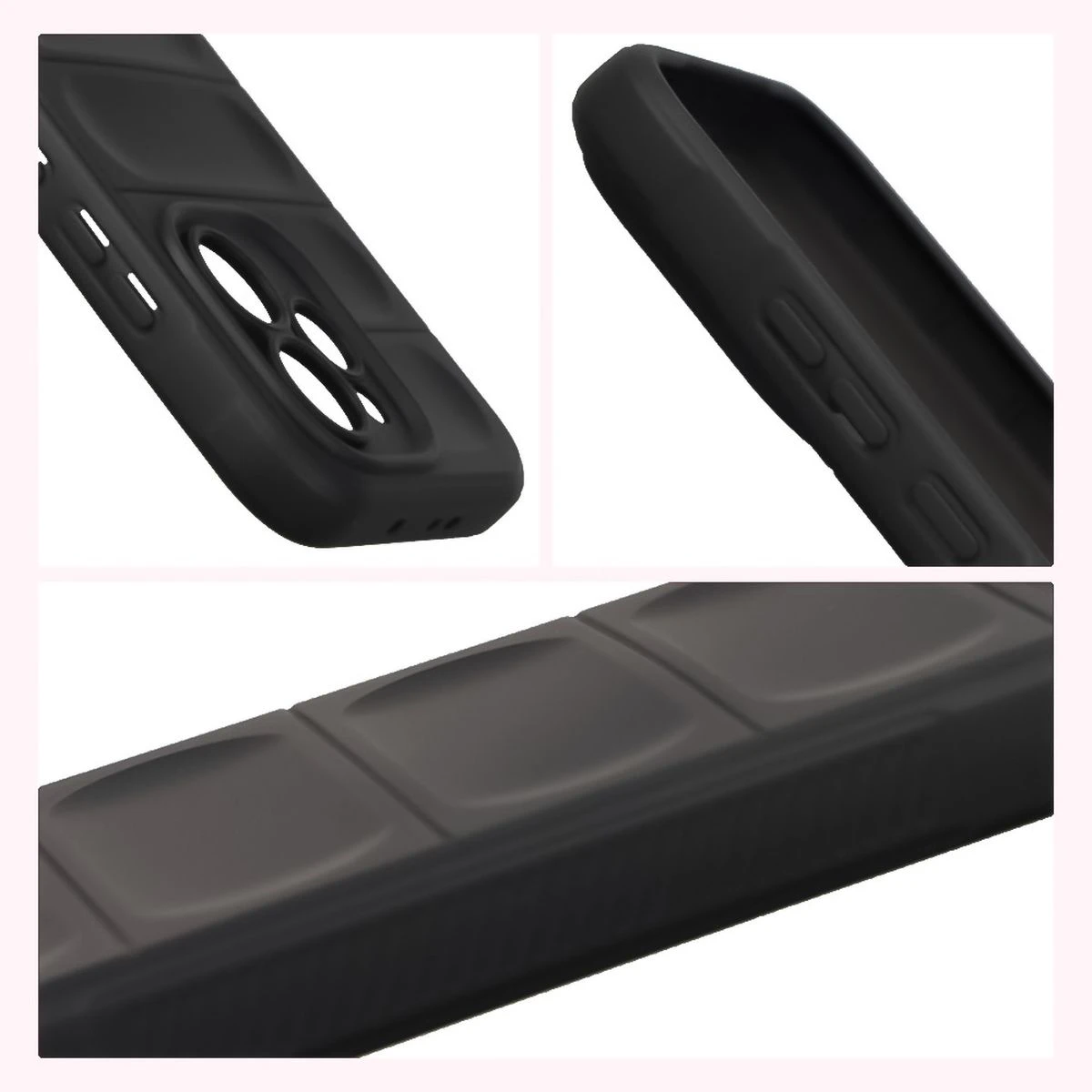 Teksturowane boki i podwyższone krawędzie ekranu i aparatu w etui Bizon Case Tur do Oppo Reno 15 Pro