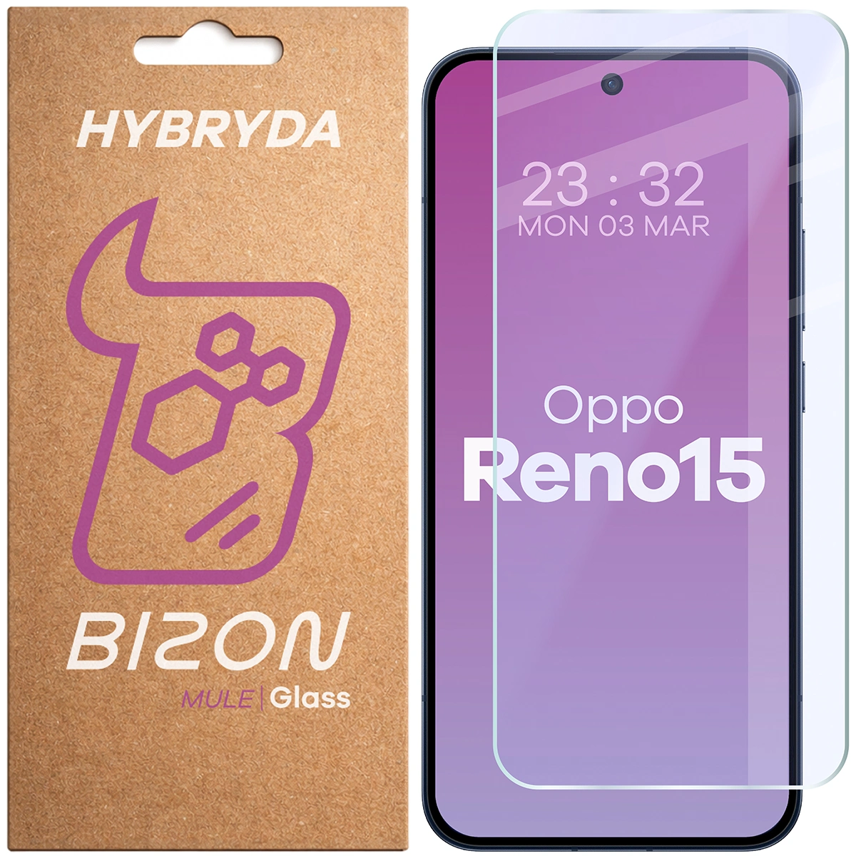 Szkło hybrydowe na ekran Bizon Glass Mule do Oppo Reno 15