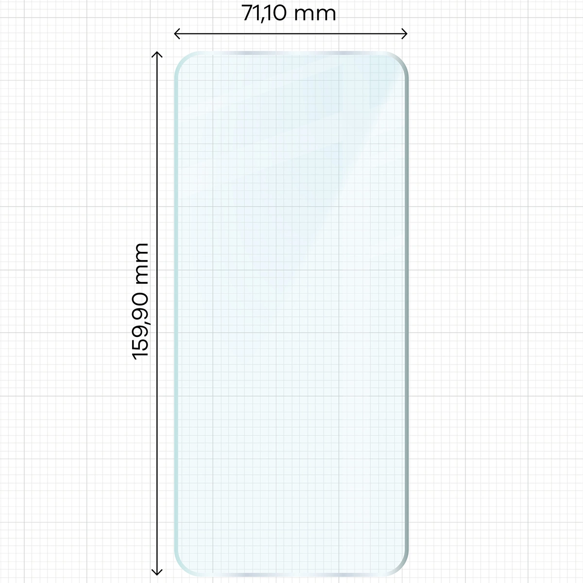 Miarka z wymiarami szkła hartowanego Bizon Glass Clear Duo do Realme 12 / 12x