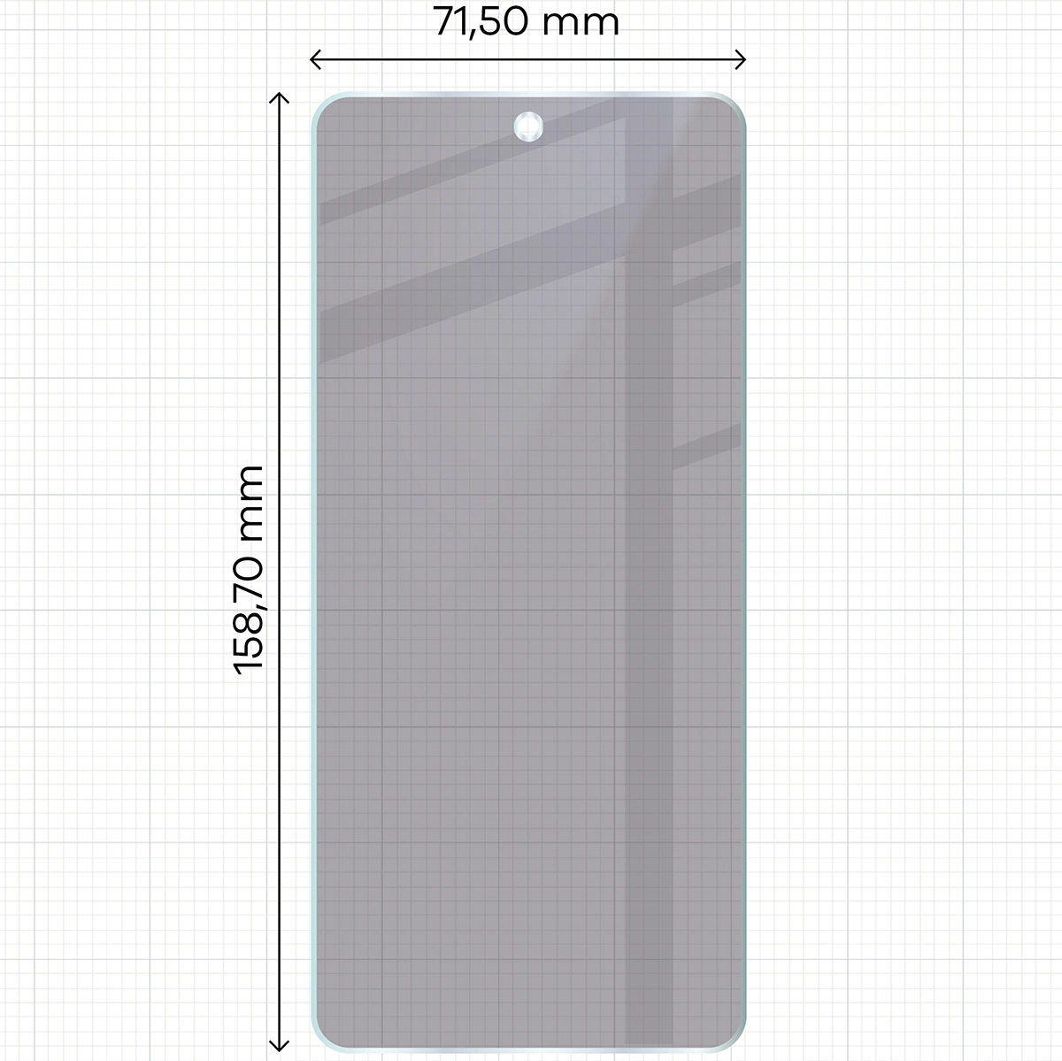 Wymiary szkła Bizon Glass Mule Shadow do Realme 14T 5G