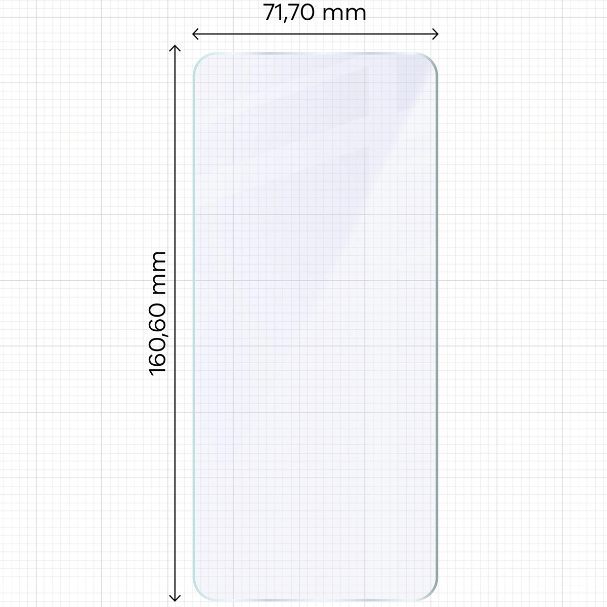 Miarka z wymiarami szkła hybrydowego Bizon Glass Mule Duo do Realme C71 4G