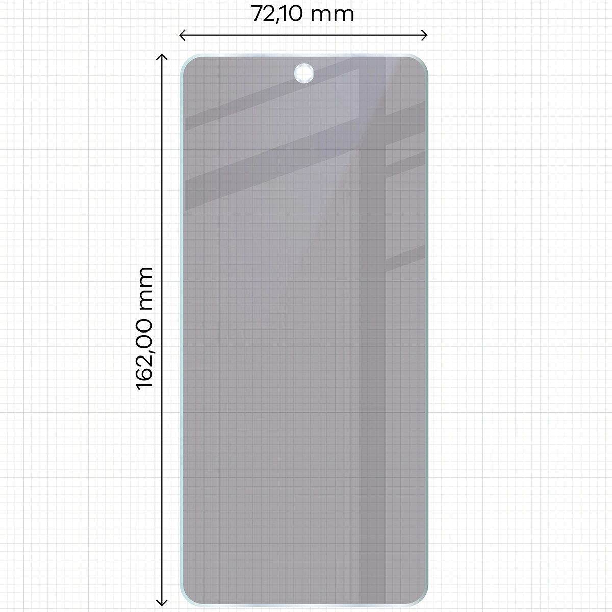 Wymiary szkła Bizon Glass Mule Shadow do Realme C71 4G