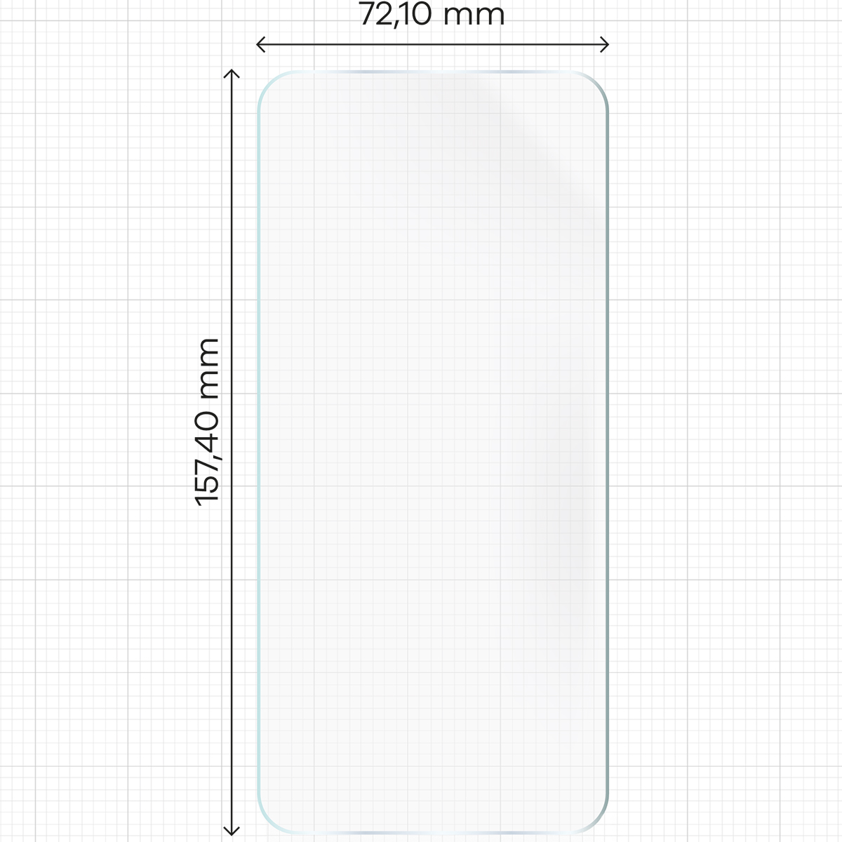 Wymiary dla folii hydrożelowej na ekran Bizon Glass Hydrogel Front