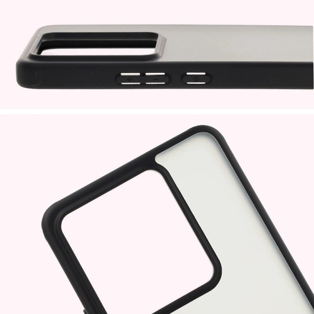 Teljes kivágás és megemelt peremek a kamerához a Bizon Case Angelo tokban a Realme GT 7 / Realme GT 7T számára