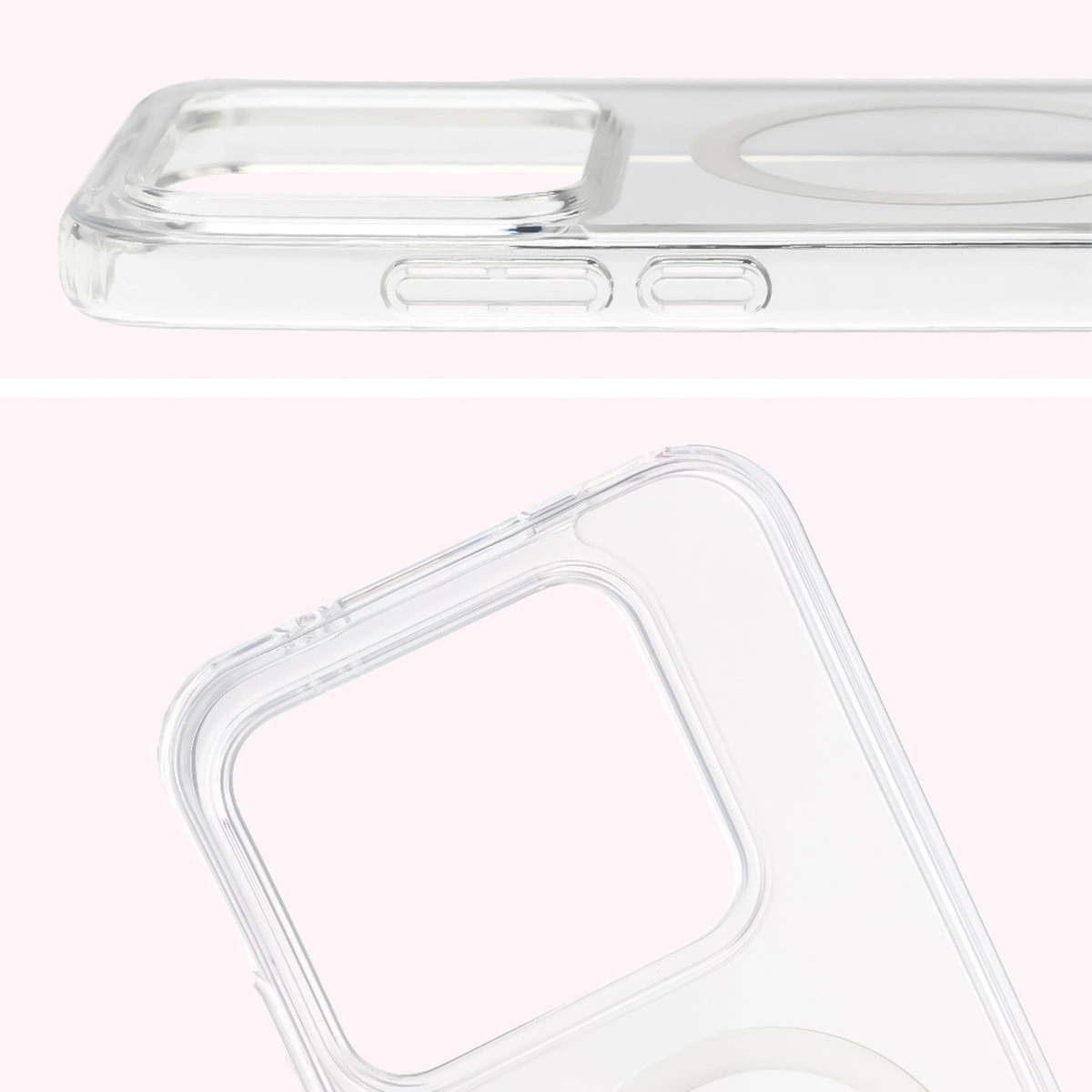 Pełne wycięcie i podwyższone krawędzie aparatu w etui Bizon Case CrystalO do Realme GT 8 Pro