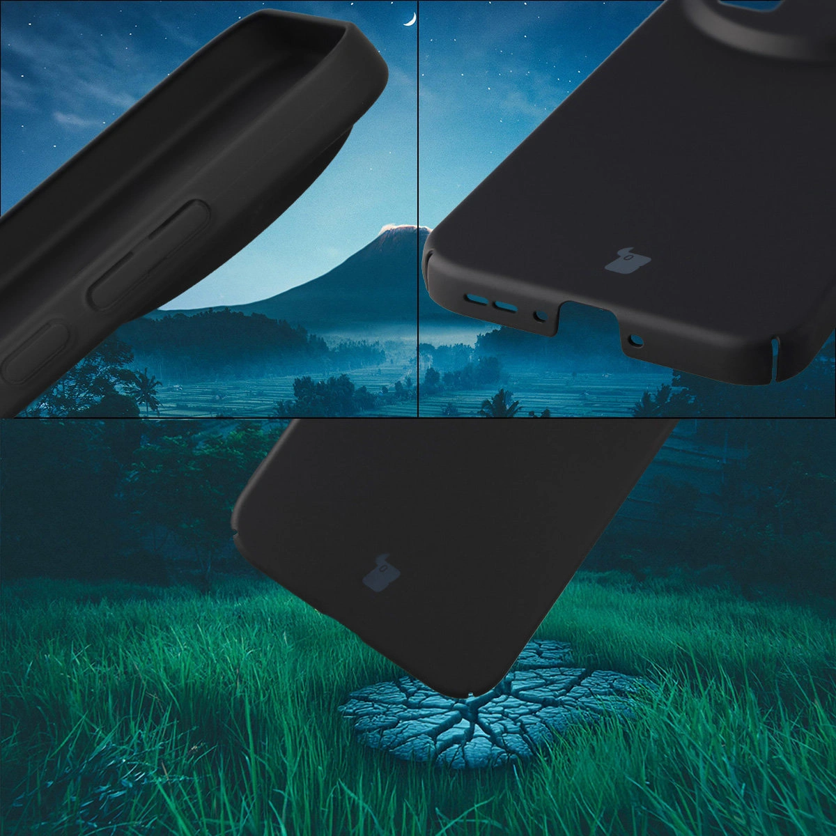 Zintegrowane osłony na przyciski, wycięcia i twardy materiał etui Bizon Case Łupka do Realme GT 8 Pro