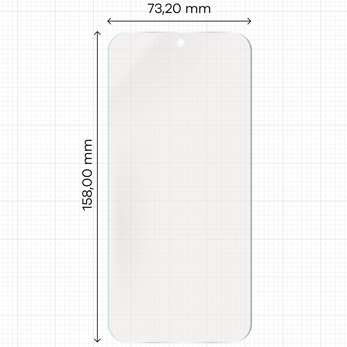 Miarka z wymiarami folii matowej Bizon Glass Film Sun do Realme GT 8 Pro