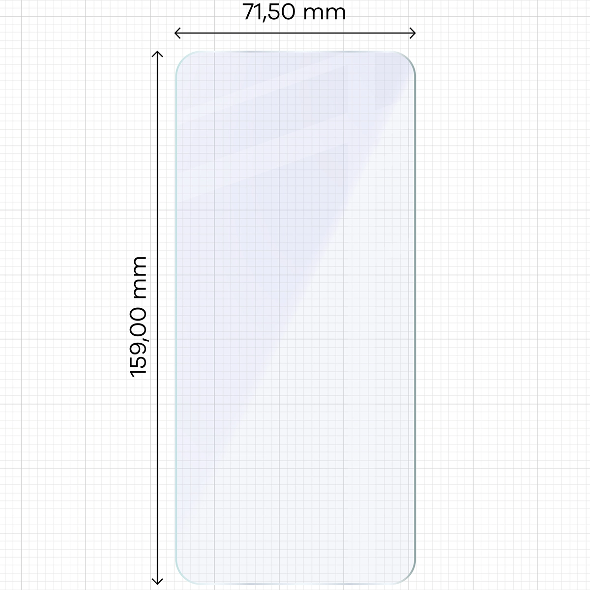 Miarka z wymiarami szkła hybrydowego Bizon Glass Mule Duo do Realme P3 Lite