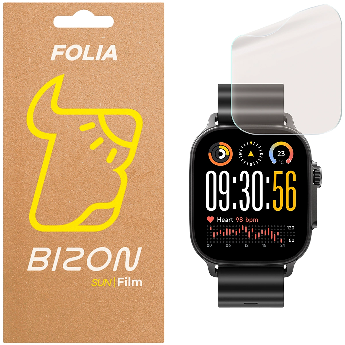 Folia matowa na ekran Bizon Glass Watch Film Sun do Realme Watch 5, 1 sztuka