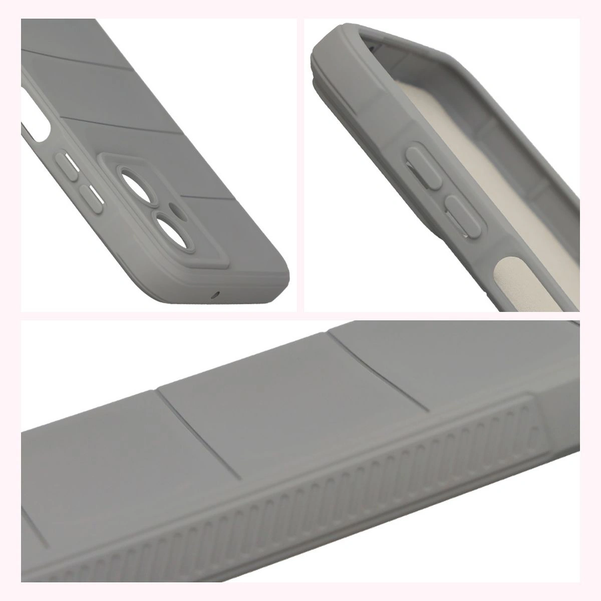 Teksturowane boki i podwyższone krawędzie ekranu i aparatu w etui Bizon Case Tur do Samsung Galaxy A07 4G