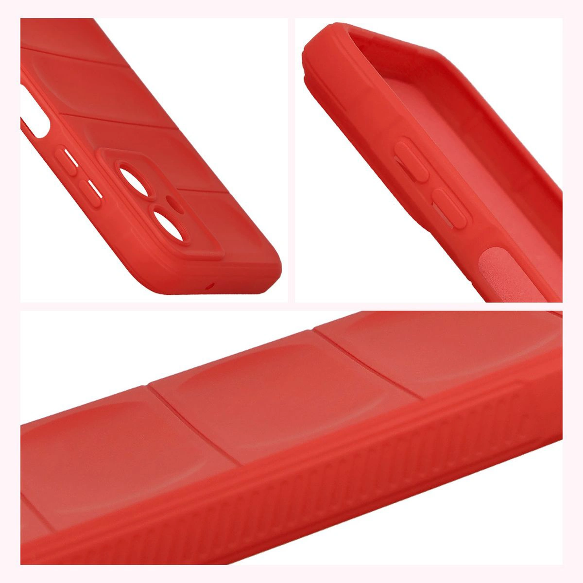 Teksturowane boki i podwyższone krawędzie ekranu i aparatu w etui Bizon Case Tur do Samsung Galaxy A07 4G