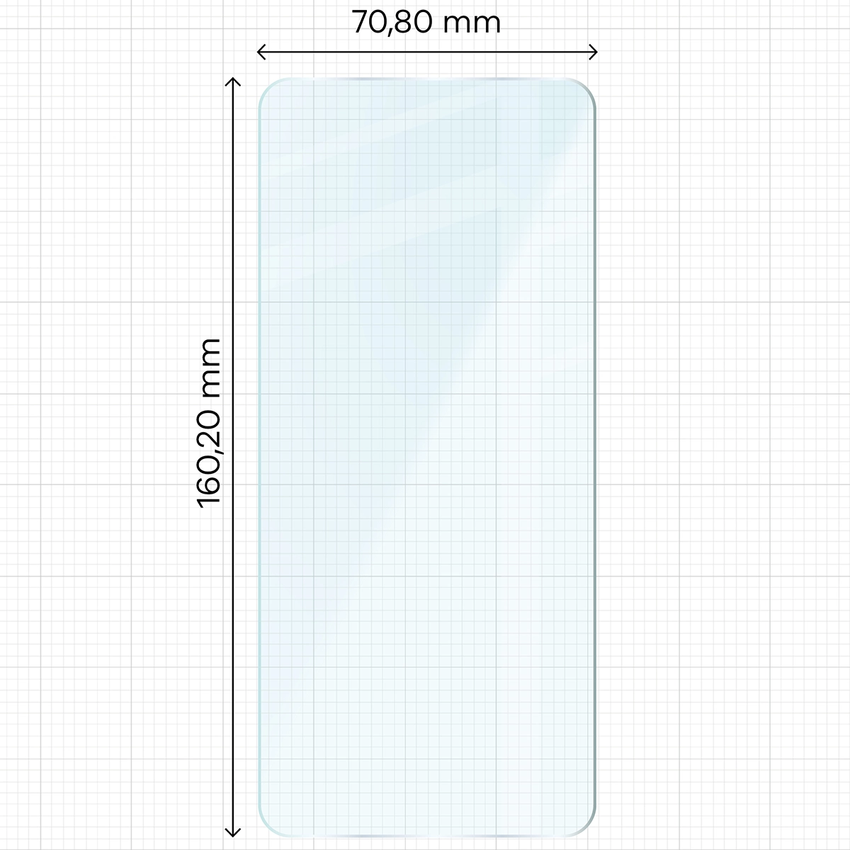 Miarka z wymiarami szkła hartowanego Bizon Glass Clear 2 do Samsung Galaxy A07 4G / 5G
