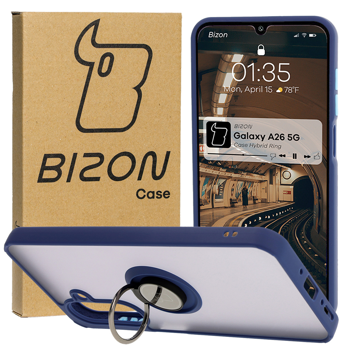 Etui z uchwytem na palec Bizon Case Hybrd Ring do Samsung Galaxy A26 5G