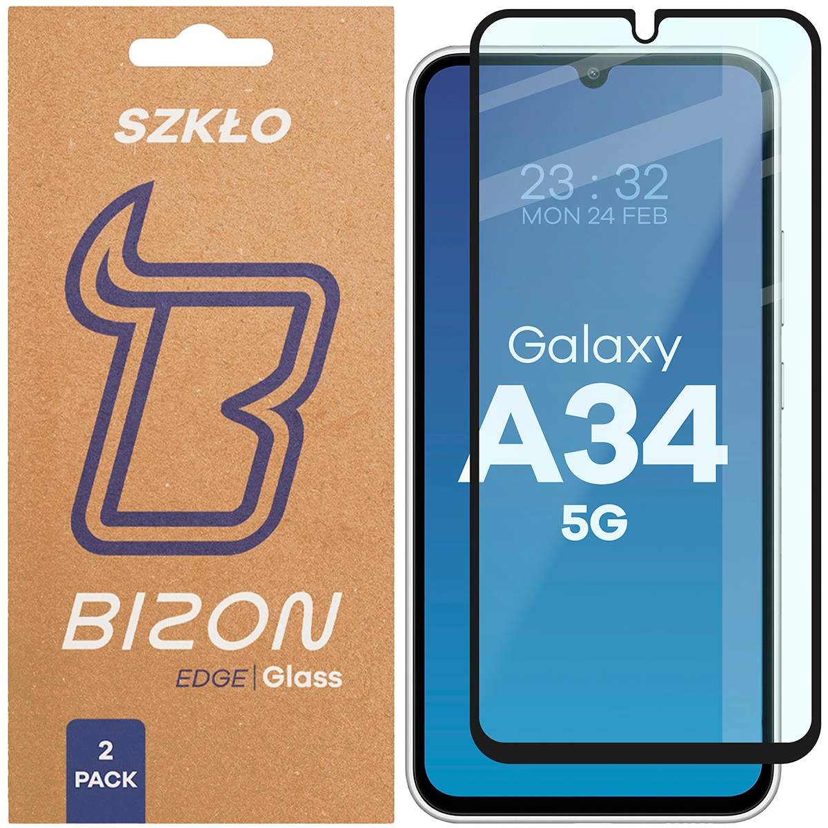 Szkło hartowane na cały ekran Bizon Glass Edge Duo dla Samsung Galaxy A34 5G