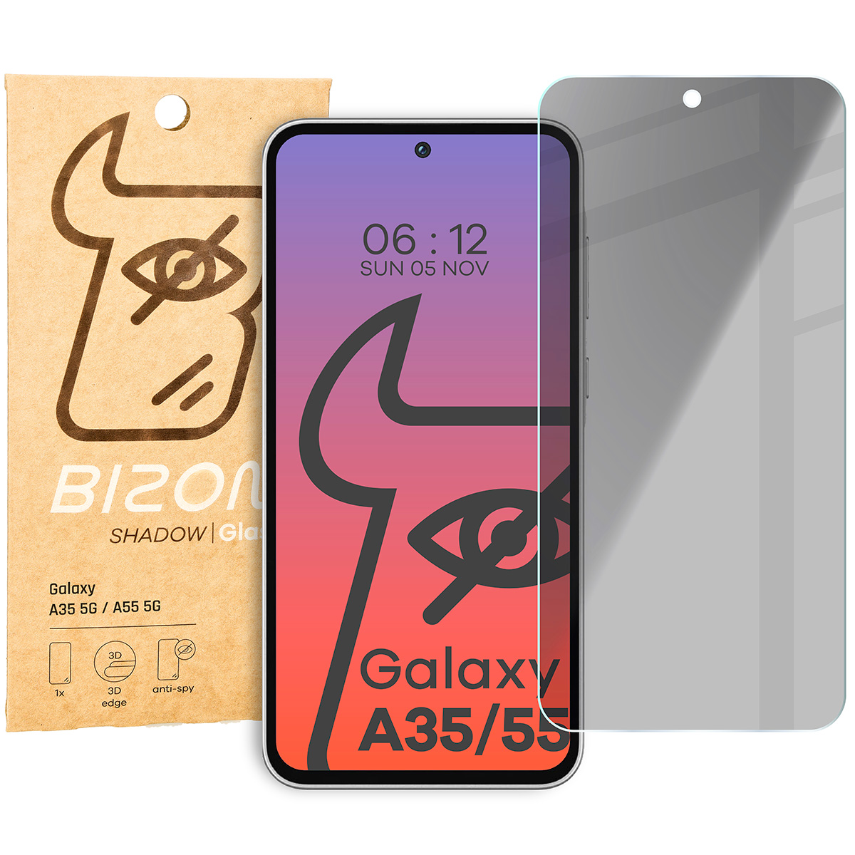 Szkło prywatyzujące Bizon Glass Clear Shadow do Galaxy A35 / A55 5G