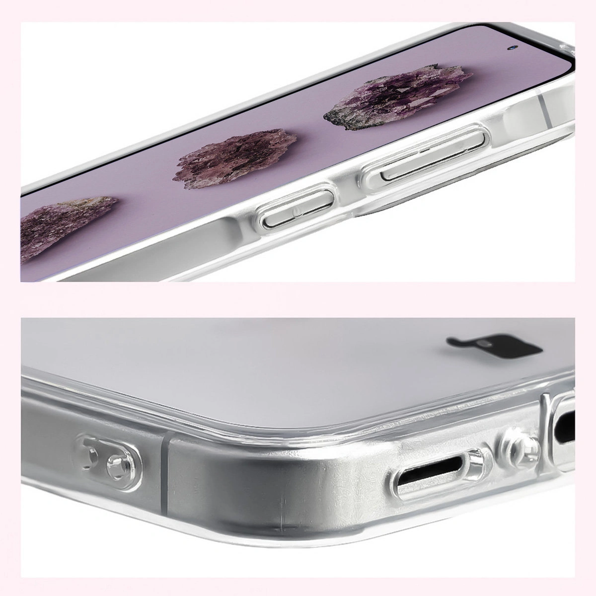 Wzmocnione narożniki i podwyższone ranty ekranu w etui Bizon Case CrystalO do Samsung Galaxy A37 5G / Samsung Galaxy A36 5G