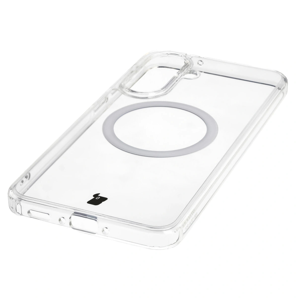 Zintegrowane przyciski, wycięcia i hybrydowy materiał w etui Bizon Case CrystalO do Samsung Galaxy A37 5G / Samsung Galaxy A36 5G