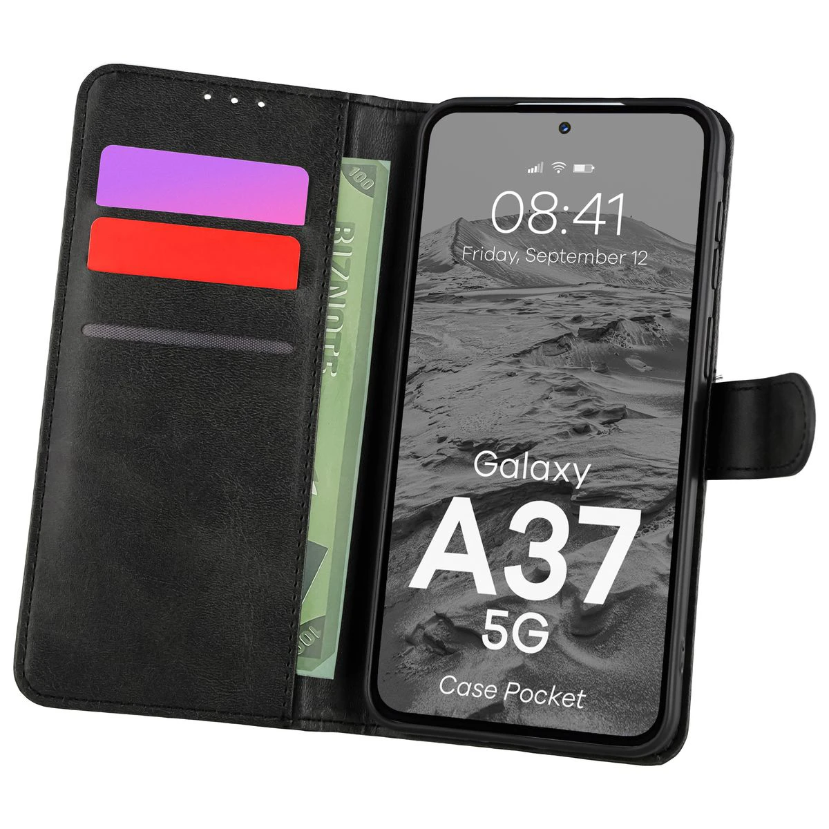 Etui z klapką z miejscem na karty Bizon Case Pocket do Samsung Galaxy A37 5G