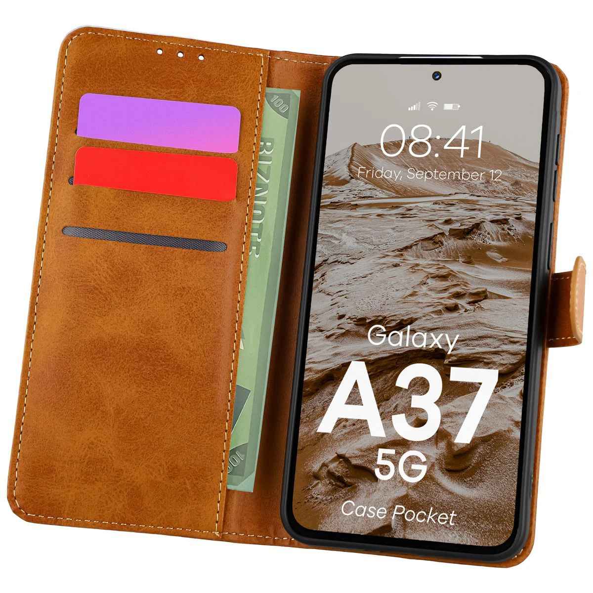 Etui z klapką z miejscem na karty Bizon Case Pocket do Samsung Galaxy A37 5G