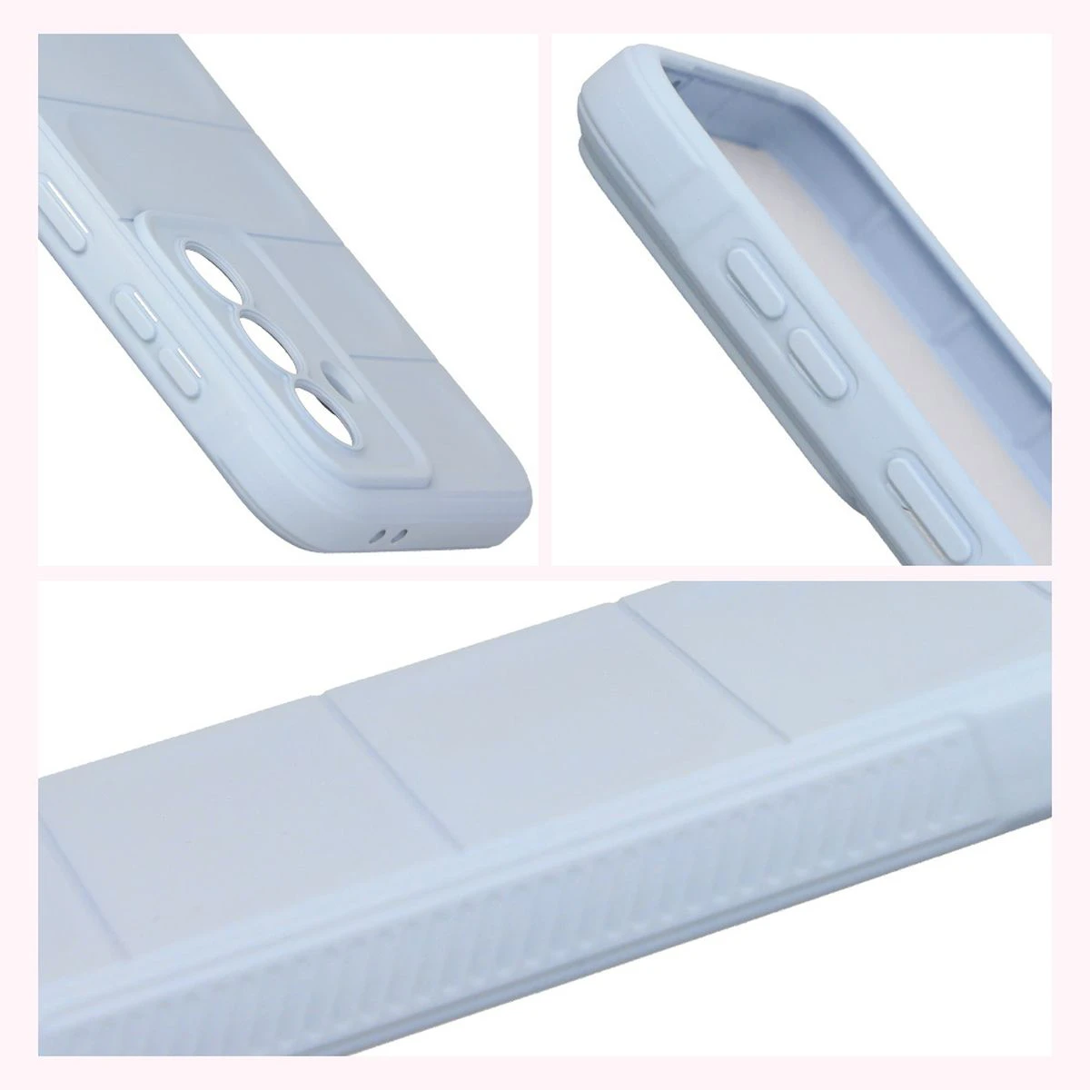 Teksturowane boki i podwyższone krawędzie ekranu i aparatu w etui Bizon Case Tur do Samsung Galaxy A37 5G