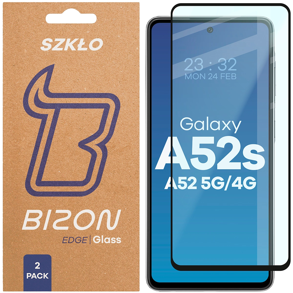 Szkło hartowane na cały ekran Bizon Glass Edge Duo dla Samsung Galaxy A52s / A52 5G / A52 4G