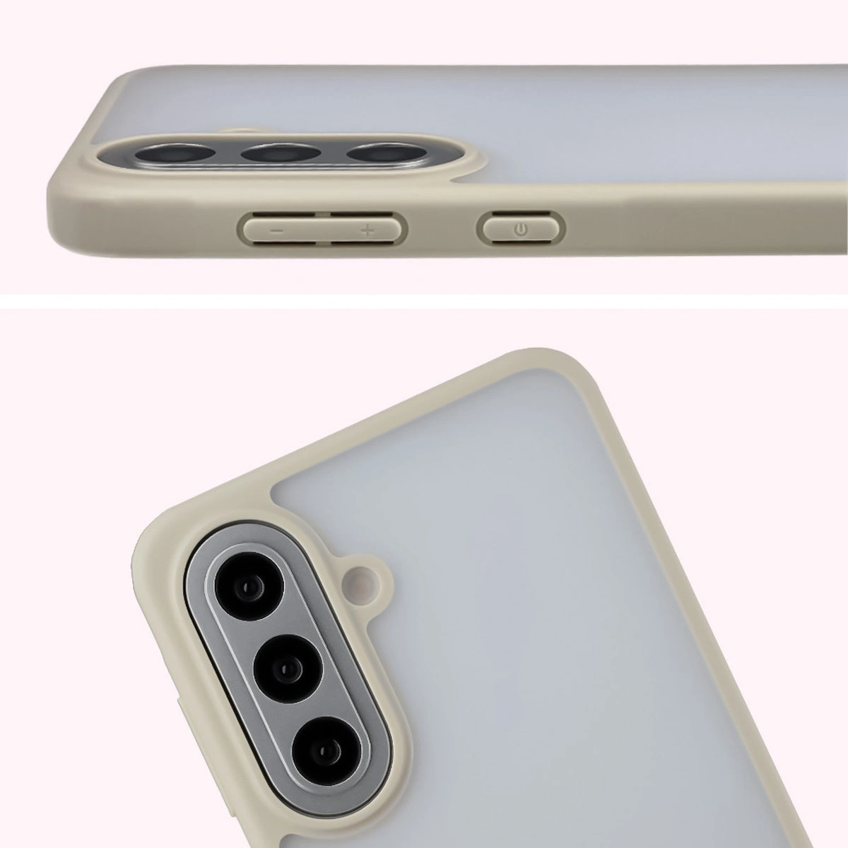 Pełne wycięcie i podwyższone krawędzie aparatu w etui Bizon Case Angelo do Samsung Galaxy A57 5G