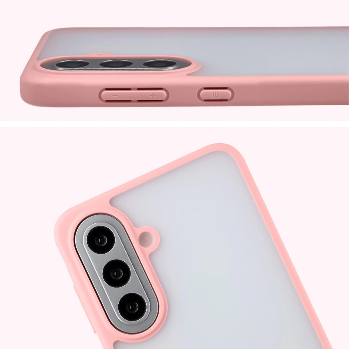 Pełne wycięcie i podwyższone krawędzie aparatu w etui Bizon Case Angelo do Samsung Galaxy A57 5G