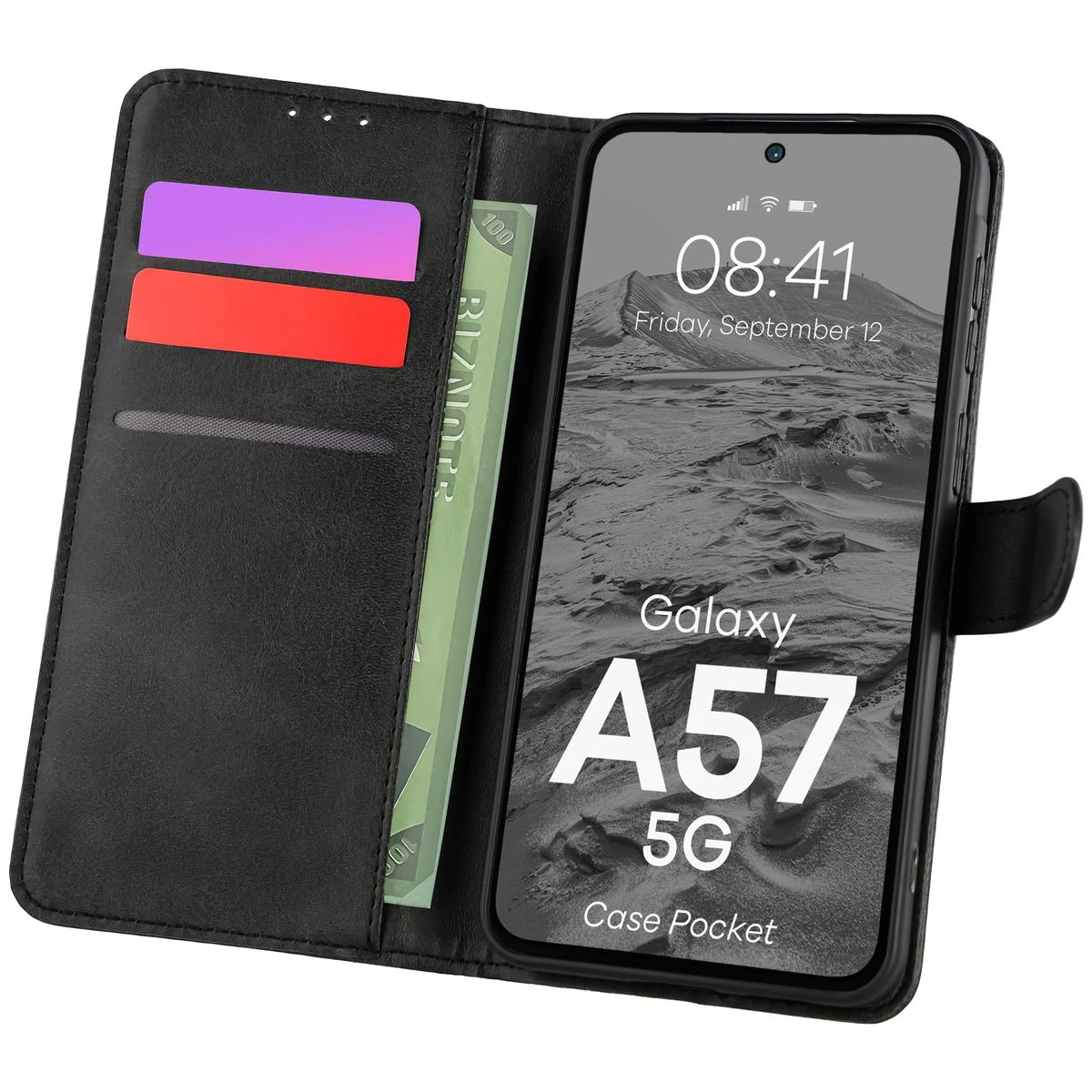 Etui z klapką z miejscem na karty Bizon Case Pocket do Samsung Galaxy A57 5G