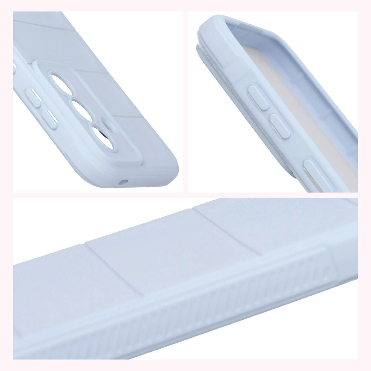 Teksturowane boki i podwyższone krawędzie ekranu i aparatu w etui Bizon Case Tur do Samsung Galaxy A57 5G