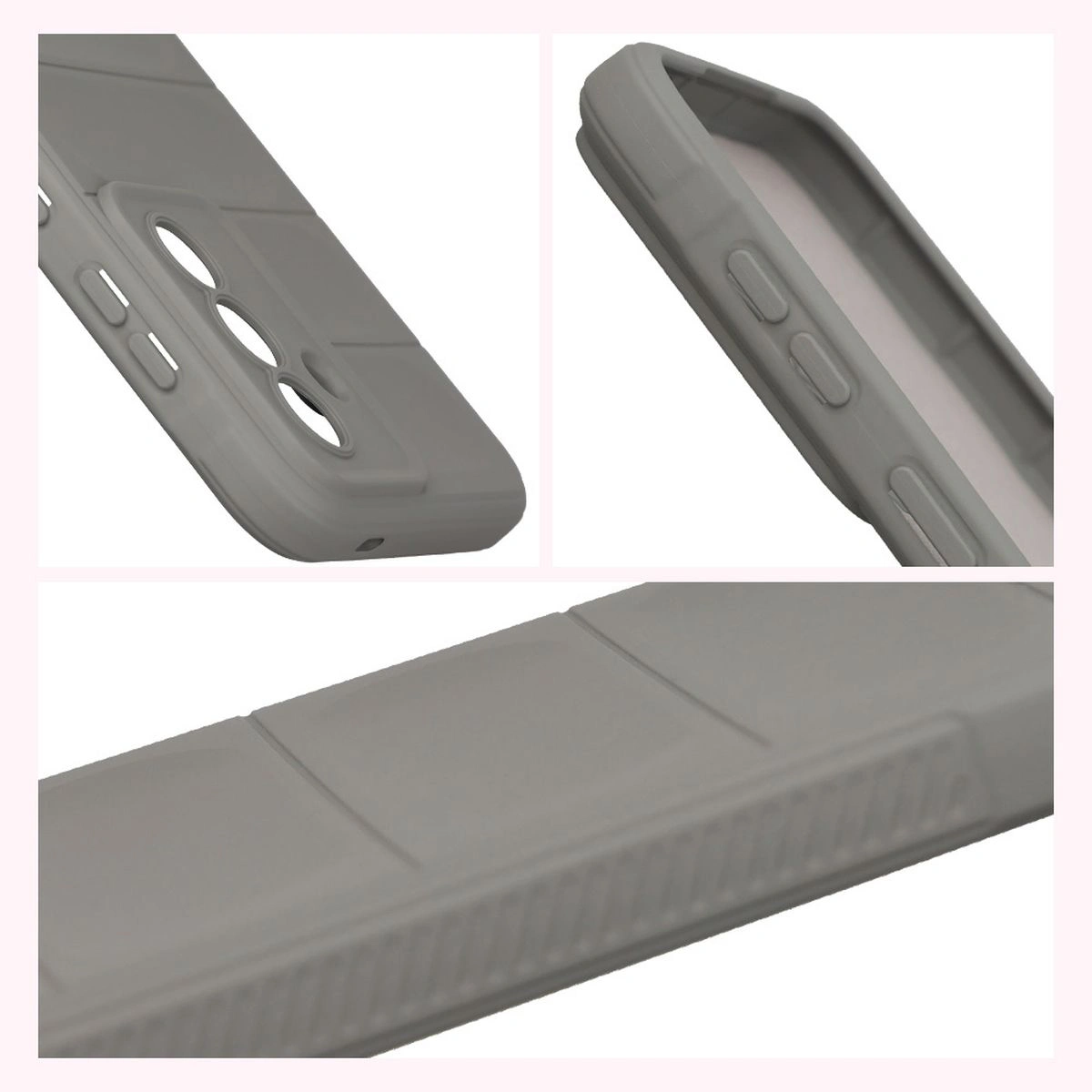 Teksturowane boki i podwyższone krawędzie ekranu i aparatu w etui Bizon Case Tur do Samsung Galaxy A57 5G