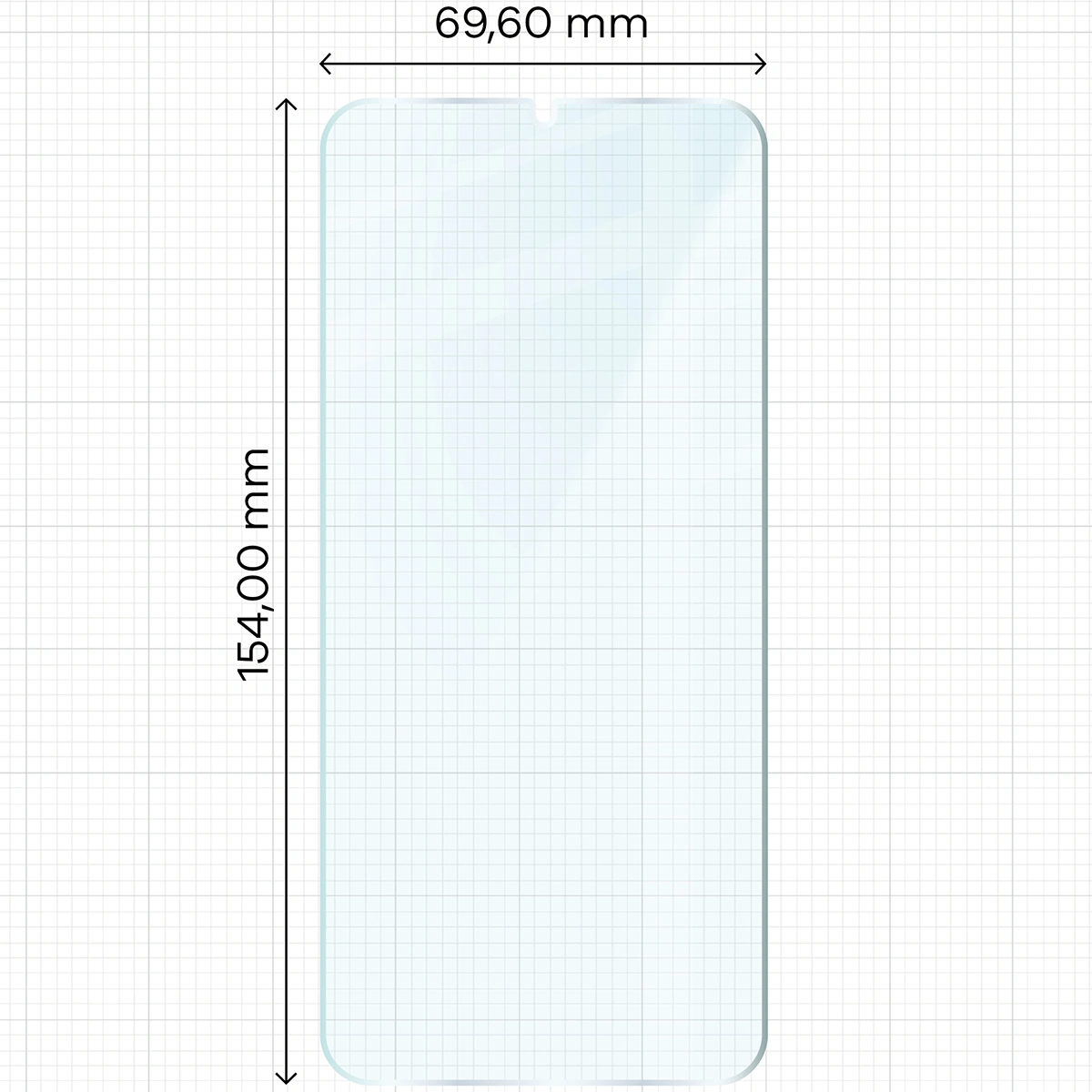 Miarka z wymiarami szkła hartowanego Bizon Glass Clear Duo do Samsung Galaxy M34 5G